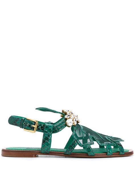 dolce and gabbana green sandals